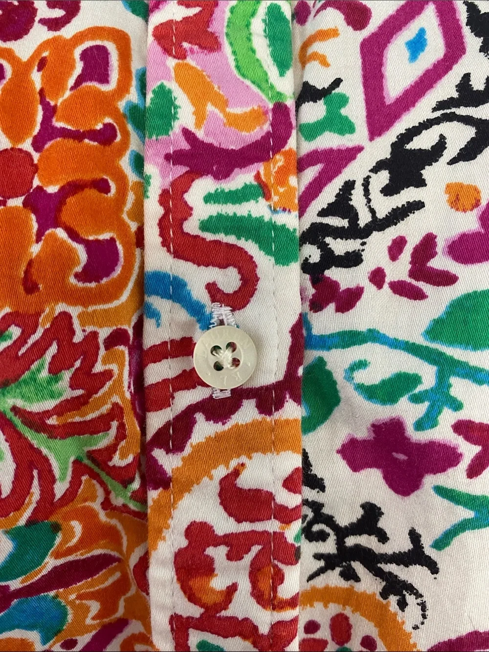 Ralph Lauren Floral-Paisley Button Shirt in Pink, Orange & Green - Picture 3 of 7